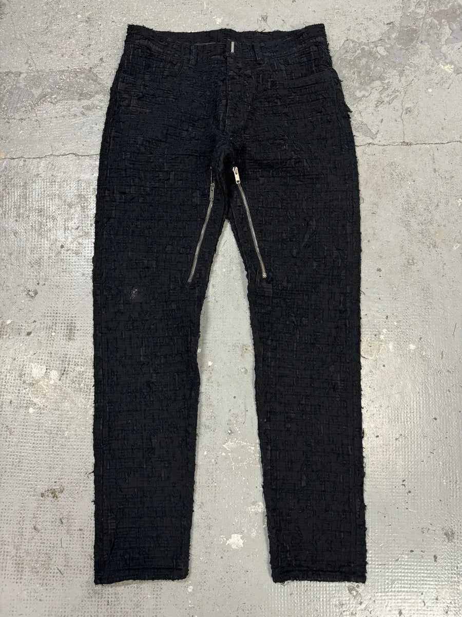 FW2022 Givenchy Slim Denim Black Front Zips Boro Pants (L) COqmGOA 5