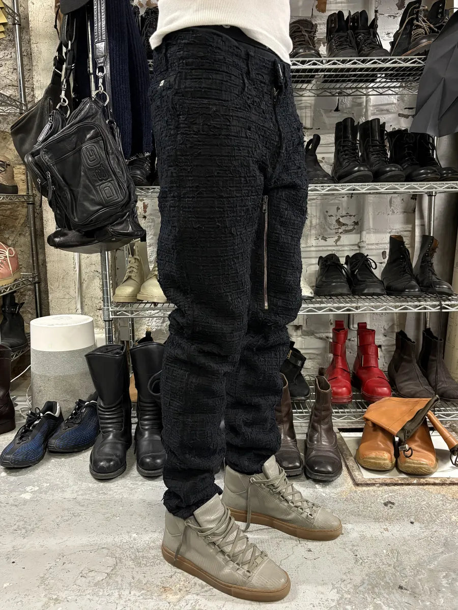 FW2022 Givenchy Slim Denim Black Front Zips Boro Pants (L) COqmGOA 6