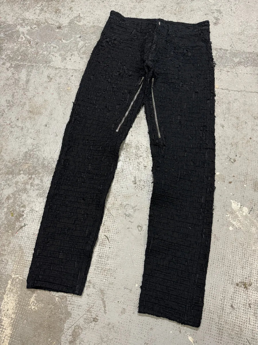 FW2022 Givenchy Slim Denim Black Front Zips Boro Pants (M/L) cnYagOi 4
