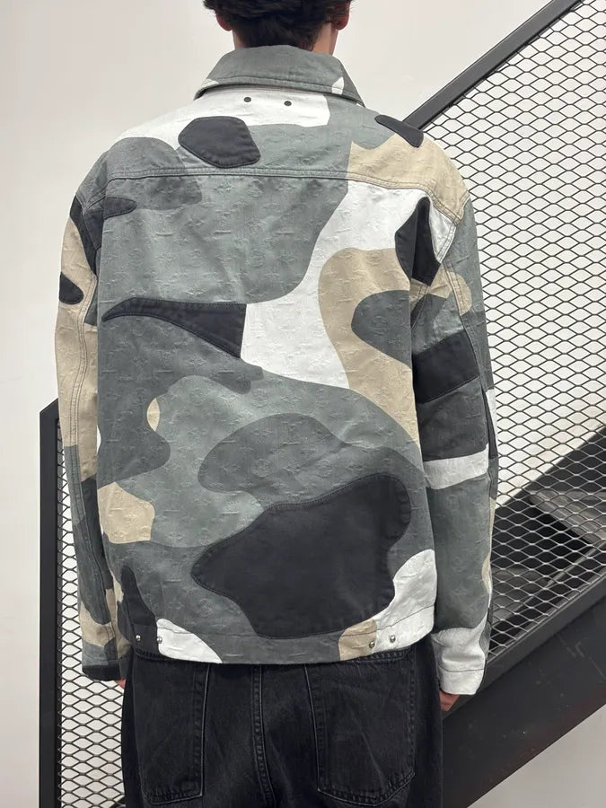 FW2023 Louis Vuitton Kidsuper Grey Face Denim Multi-Pocket Jacket jpAHcKn 3