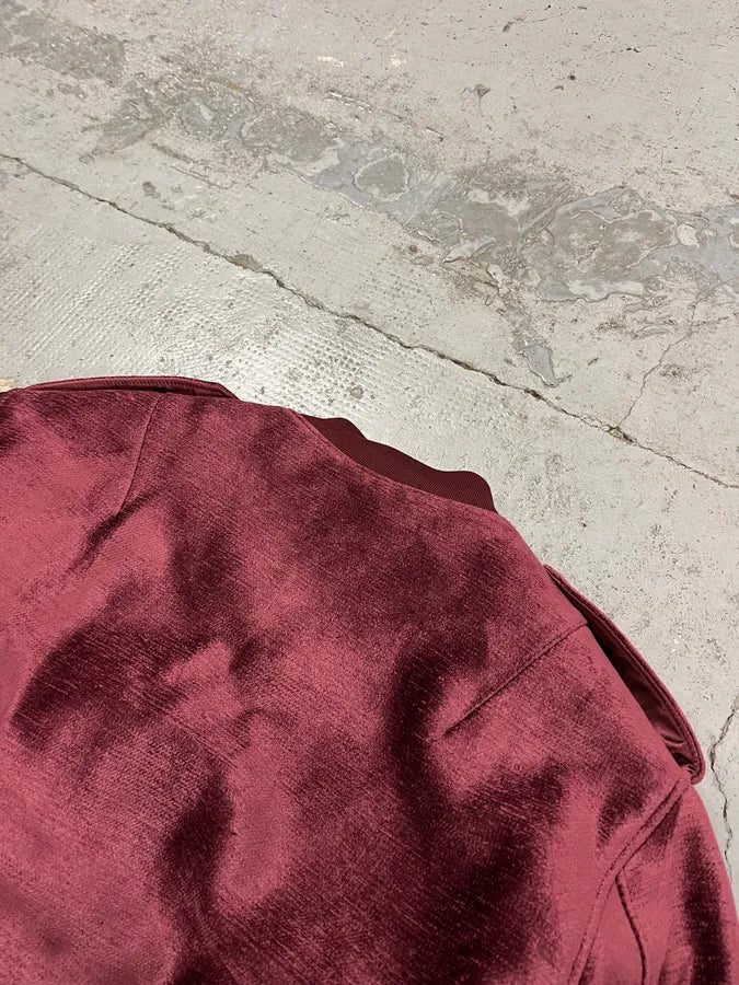 FW2024 Givenchy Bordeaux Velvet Bomber Jacket AmUKmAl 10