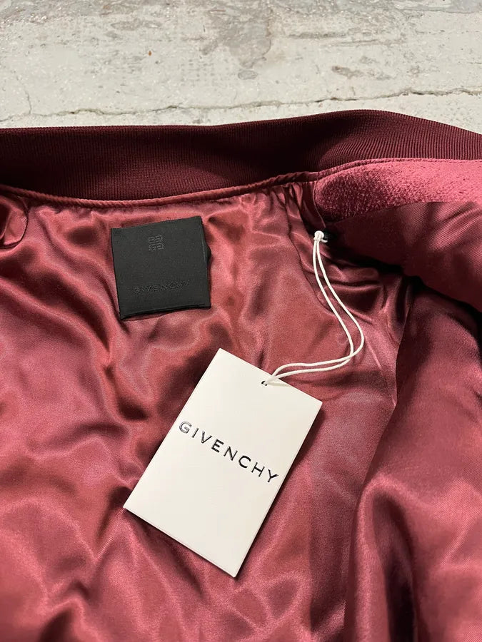 FW2024 Givenchy Bordeaux Velvet Bomber Jacket AmUKmAl 12