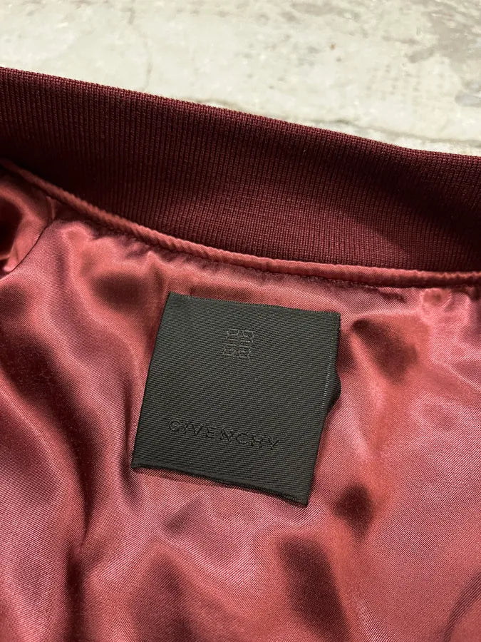 FW2024 Givenchy Bordeaux Velvet Bomber Jacket AmUKmAl 13