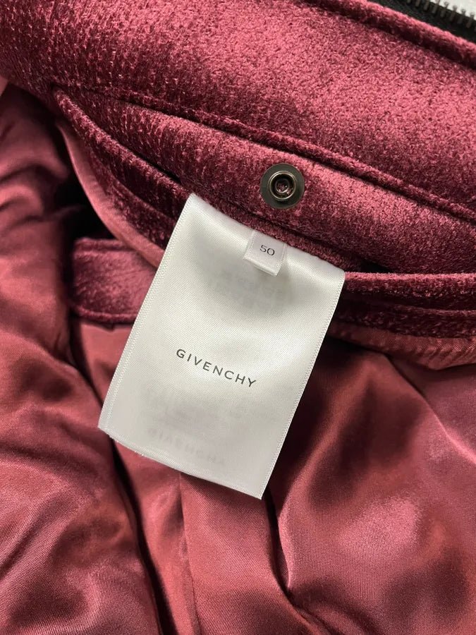 FW2024 Givenchy Bordeaux Velvet Bomber Jacket AmUKmAl 14