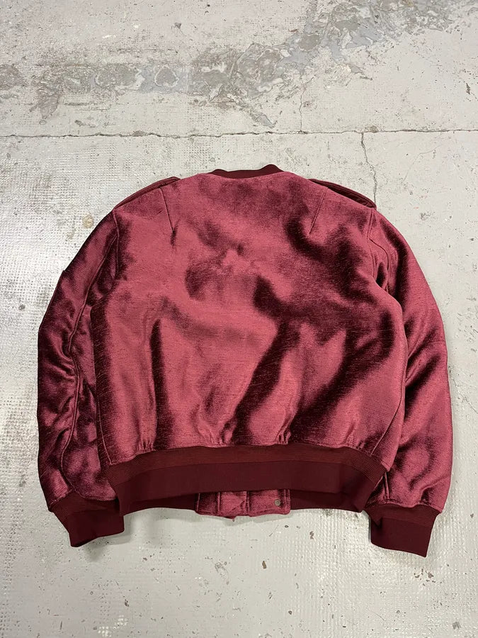 FW2024 Givenchy Bordeaux Velvet Bomber Jacket AmUKmAl 9