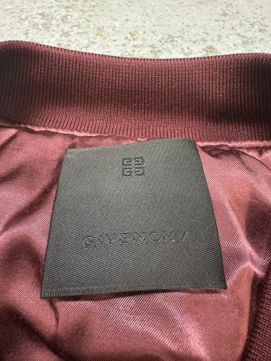 FW2024 Givenchy Bordeaux Velvet Bomber Jacket wYoAMTL 16