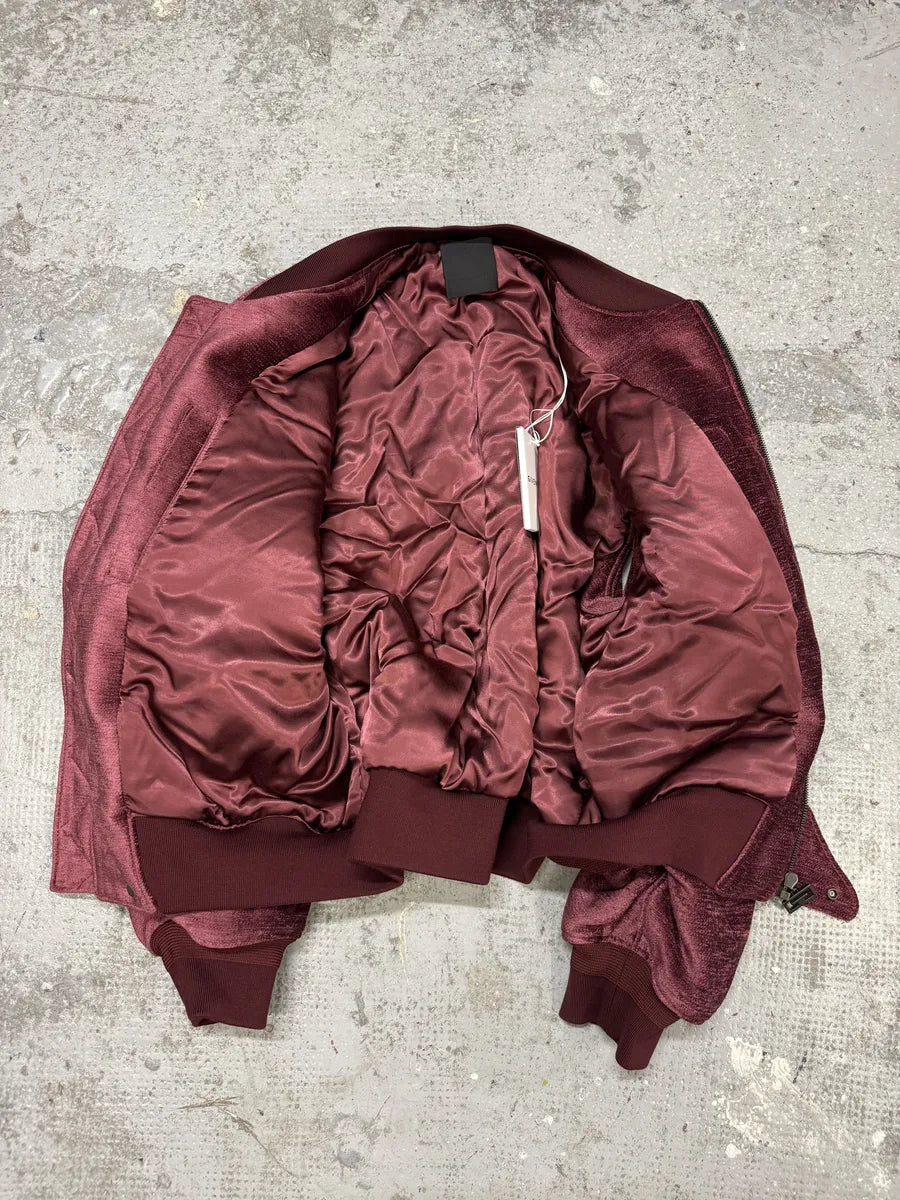 FW2024 Givenchy Bordeaux Velvet Bomber Jacket wYoAMTL 5