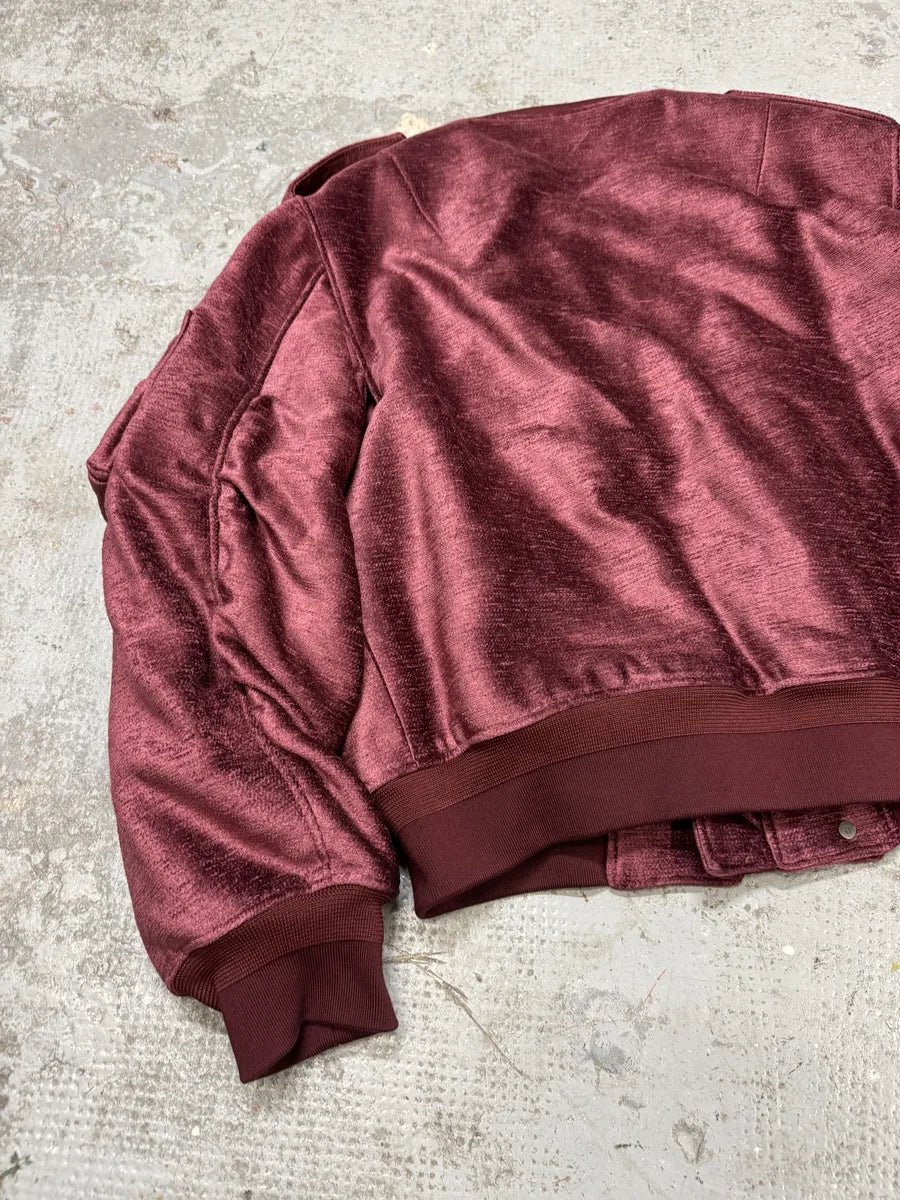 FW2024 Givenchy Bordeaux Velvet Bomber Jacket wYoAMTL 7