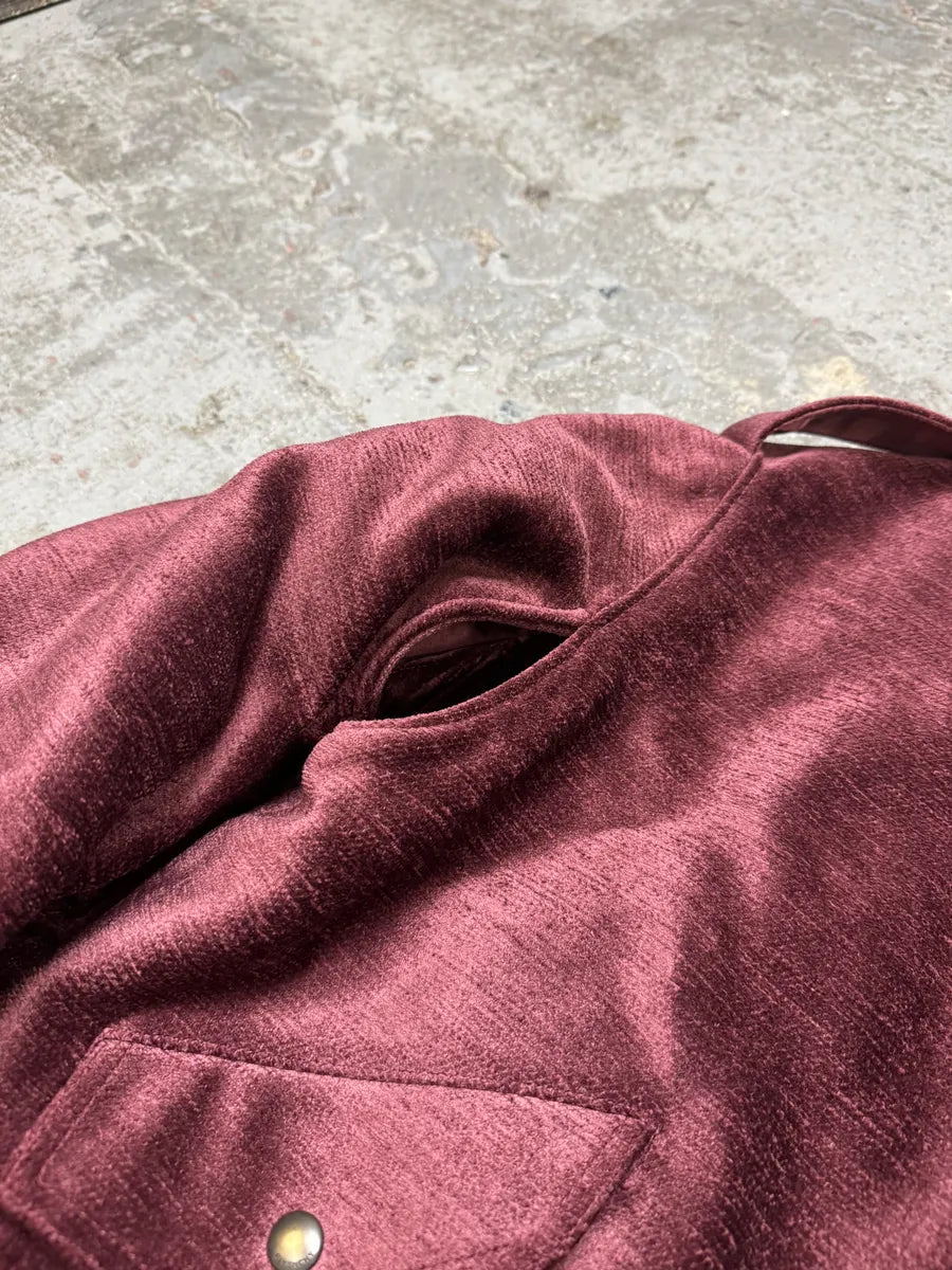 FW2024 Givenchy Bordeaux Velvet Bomber Jacket wYoAMTL 9