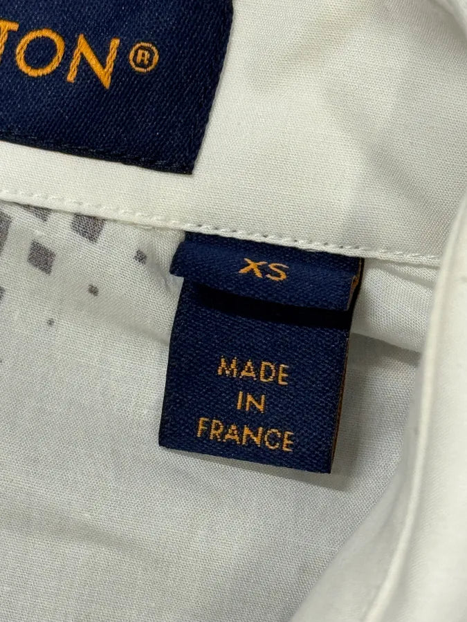 FW2024 Louis Vuitton Orange Map Camo White Shirt mTaDbKs 7