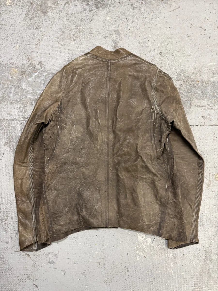 FW2025 Isaac Sellam Anatomique Crasse Pouille Grey Leather Jacket gGTijdm 1