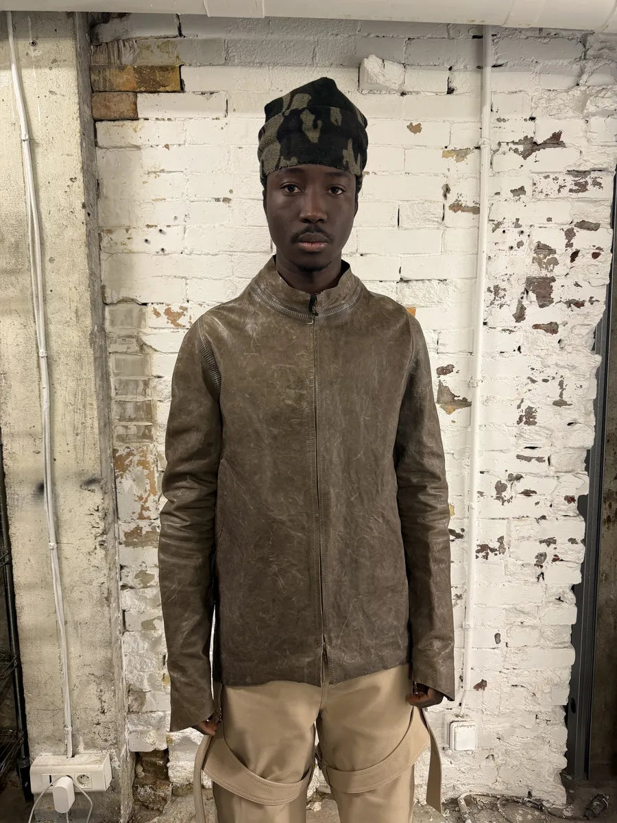 FW2025 Isaac Sellam Anatomique Crasse Pouille Grey Leather Jacket gGTijdm 2