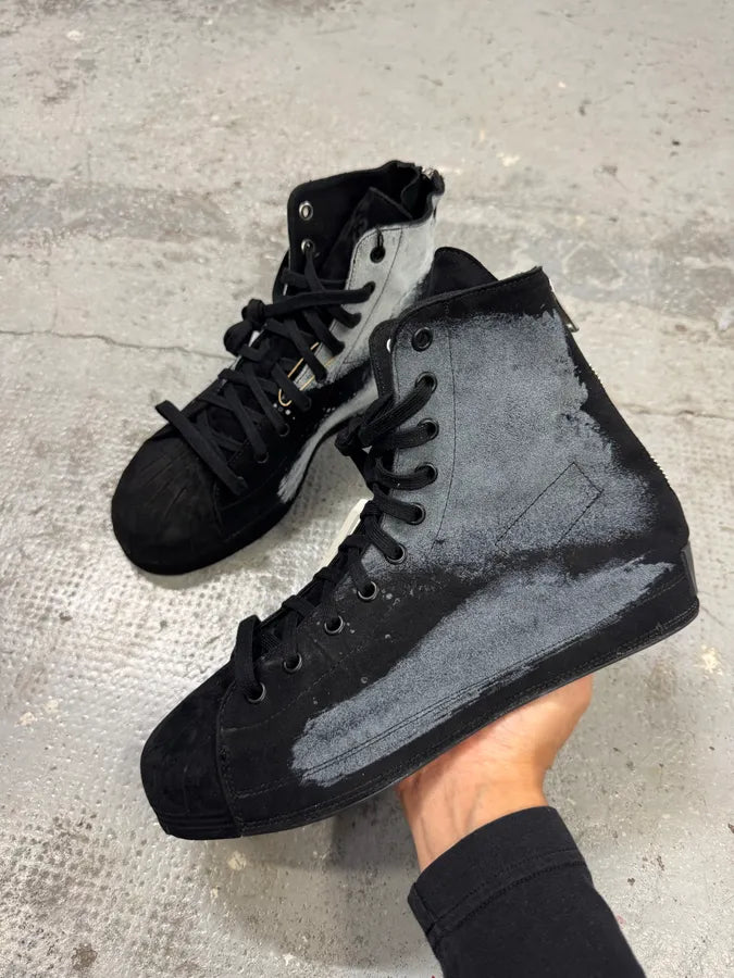 FW2025 Yohji Yamamoto Y3 Nizza High Black & White Sneakers WBcRabB 3