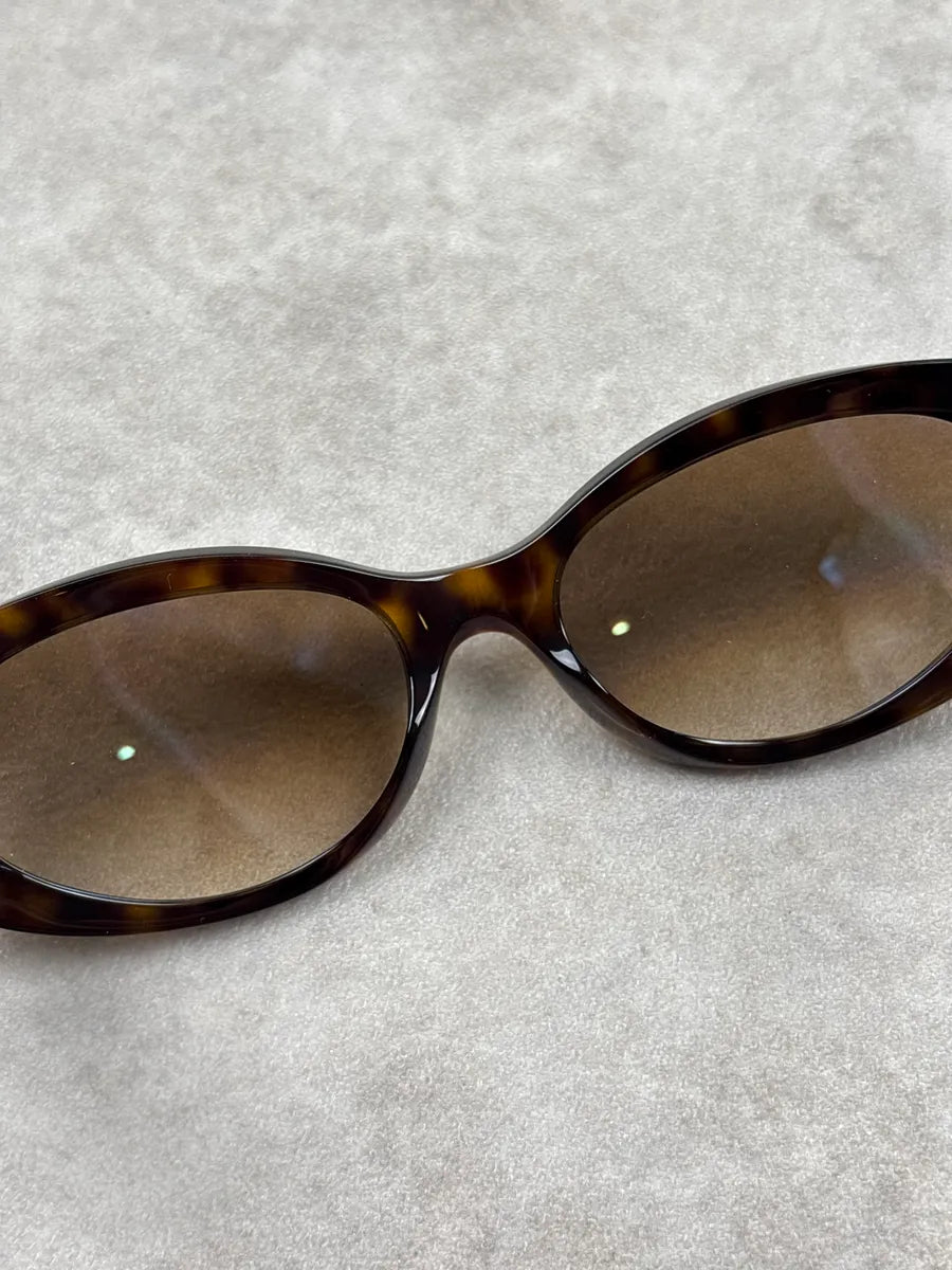 Chanel Brown Acetate Chain-Detail Sunglasses fzGSEBbf 11