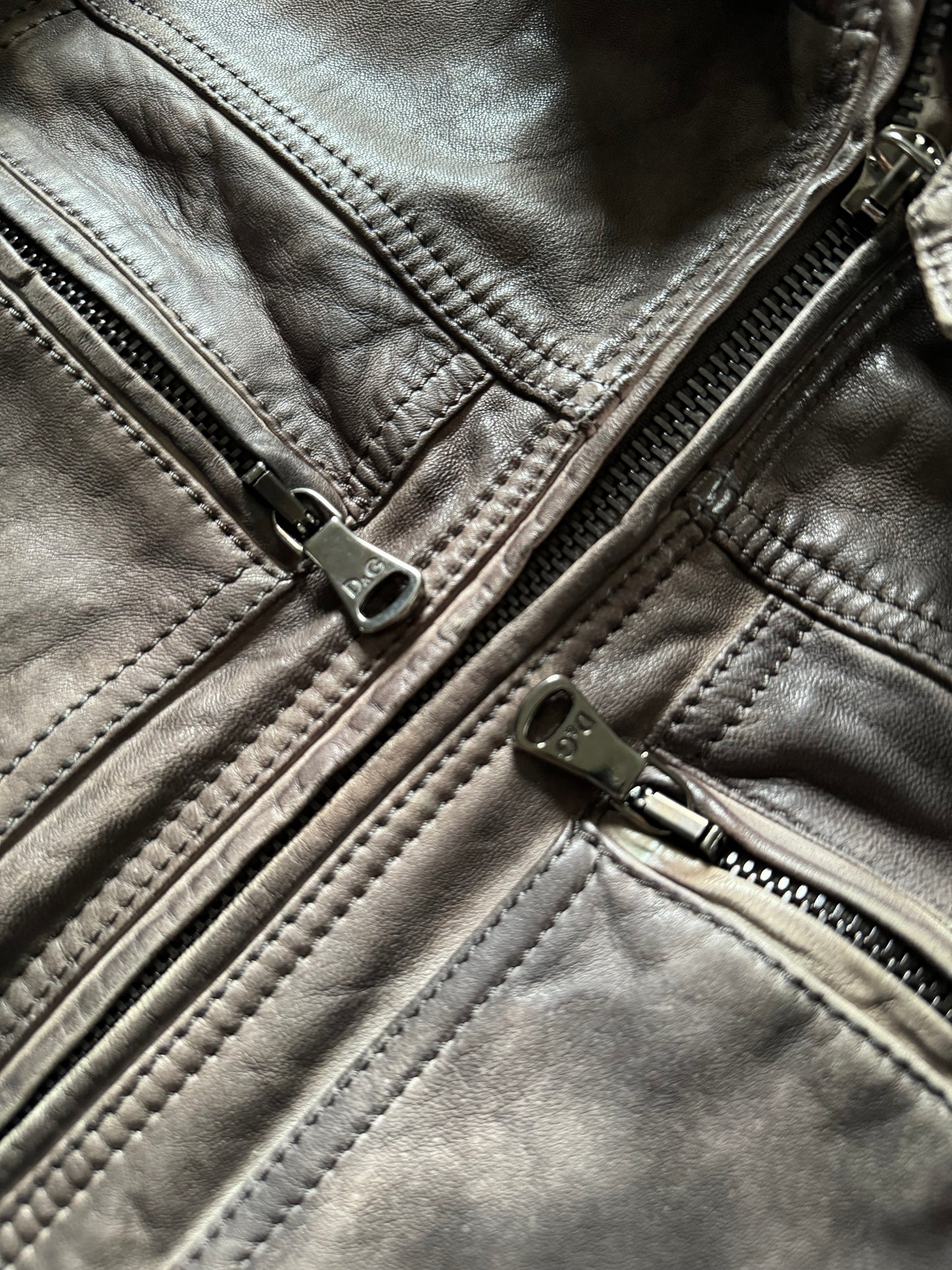 2000s Dolce & Gabbana Premium Brut Leather Jacket  (S) - 8