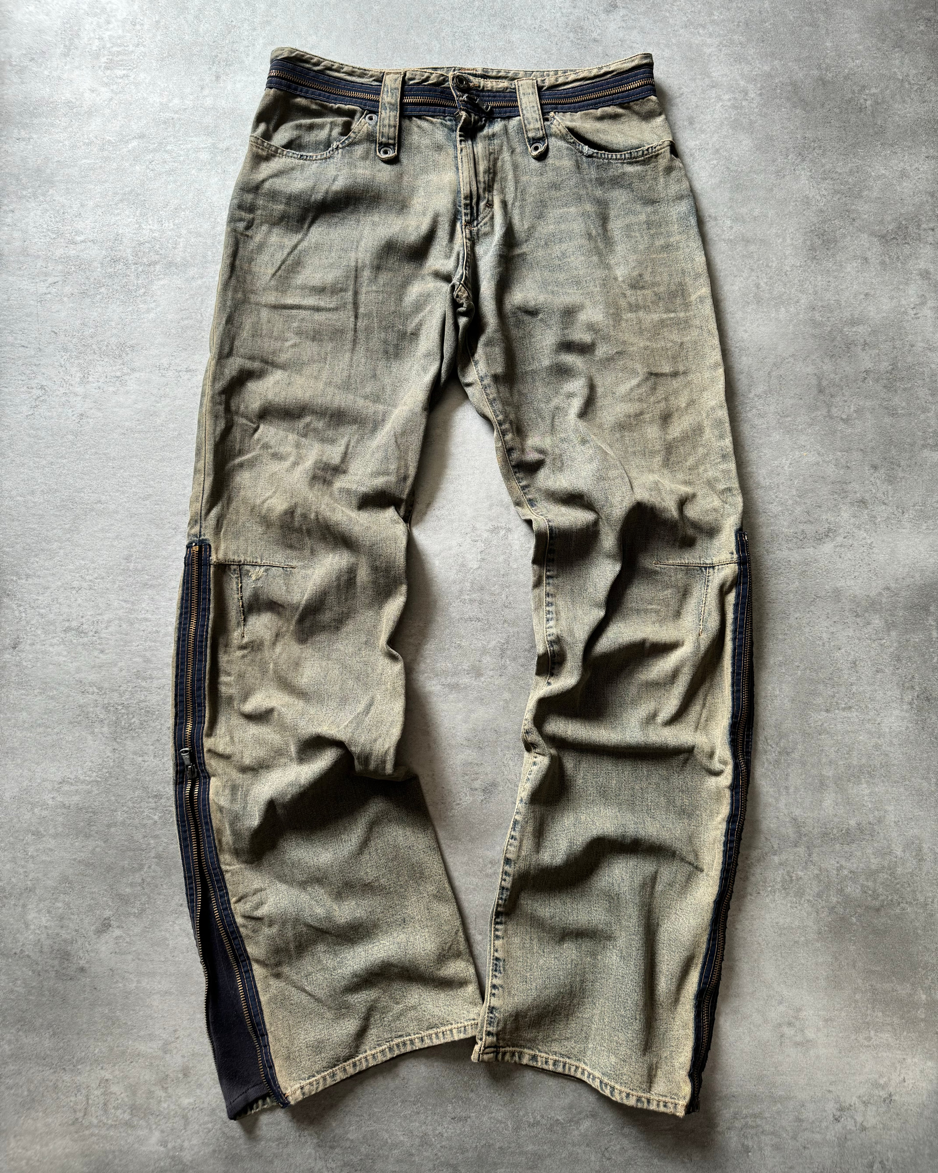 AW2003 Dolce & Gabbana Multi Zips Blue Denim Jeans (M) - 3