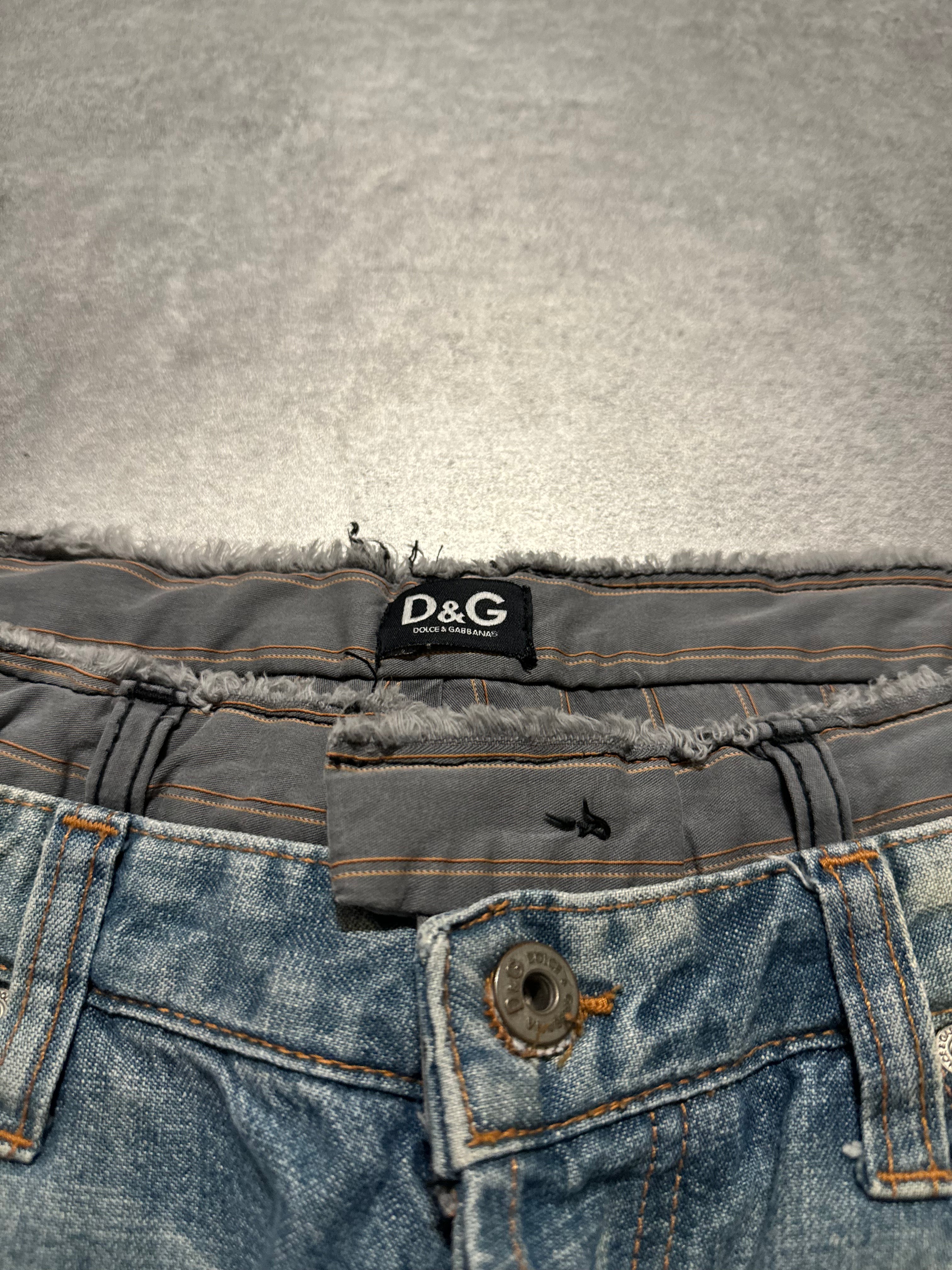 SS2005 Dolce & Gabbana Faded Double-Waisted Denim Jeans (M) - 7