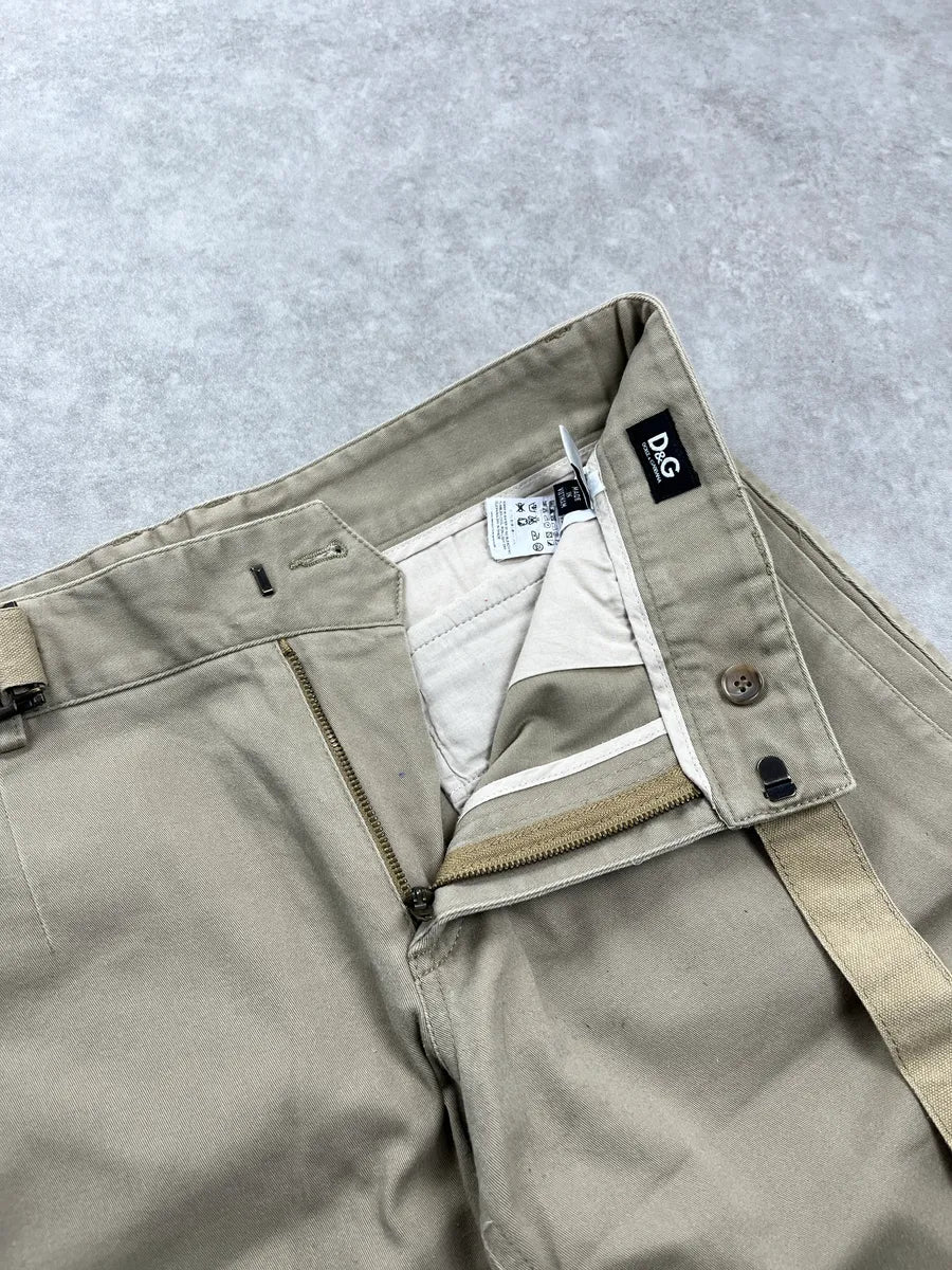SS2003 Dolce & Gabbana Beige Belted Waist Shorts gAHadyPV 7