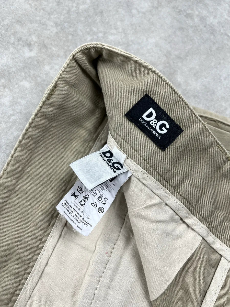 SS2003 Dolce & Gabbana Beige Belted Waist Shorts gAHadyPV 8