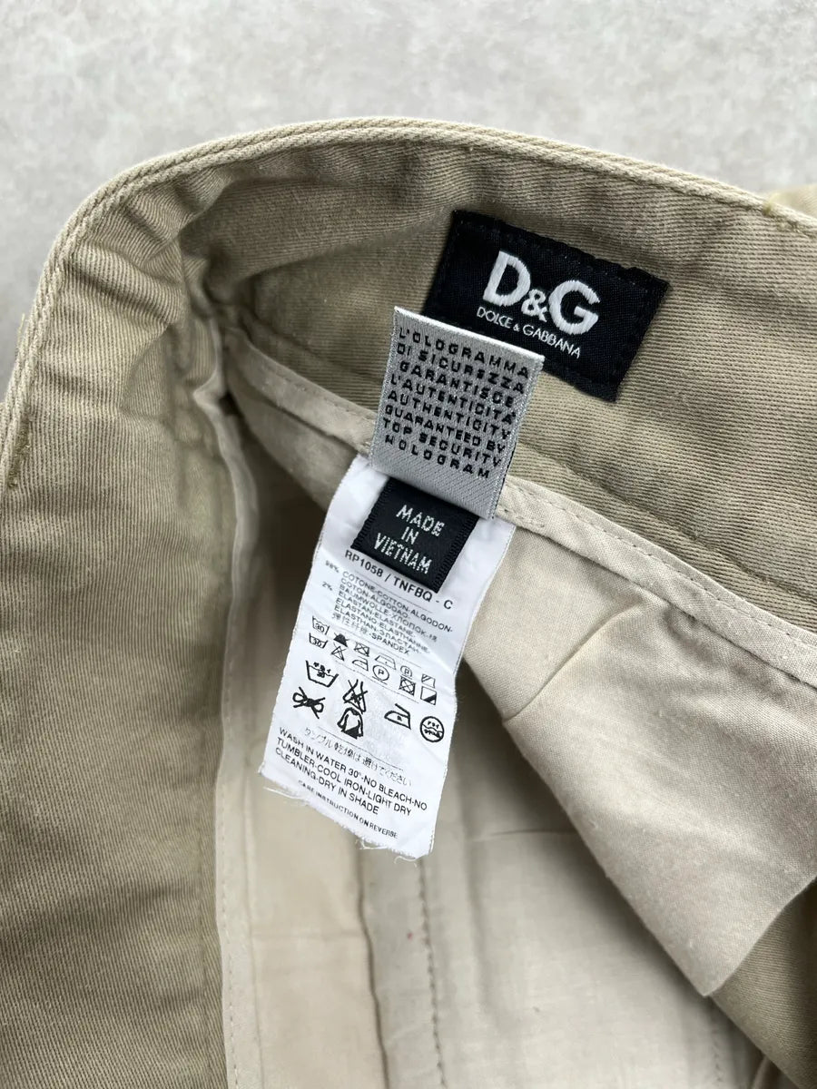 SS2003 Dolce & Gabbana Beige Belted Waist Shorts gAHadyPV 9