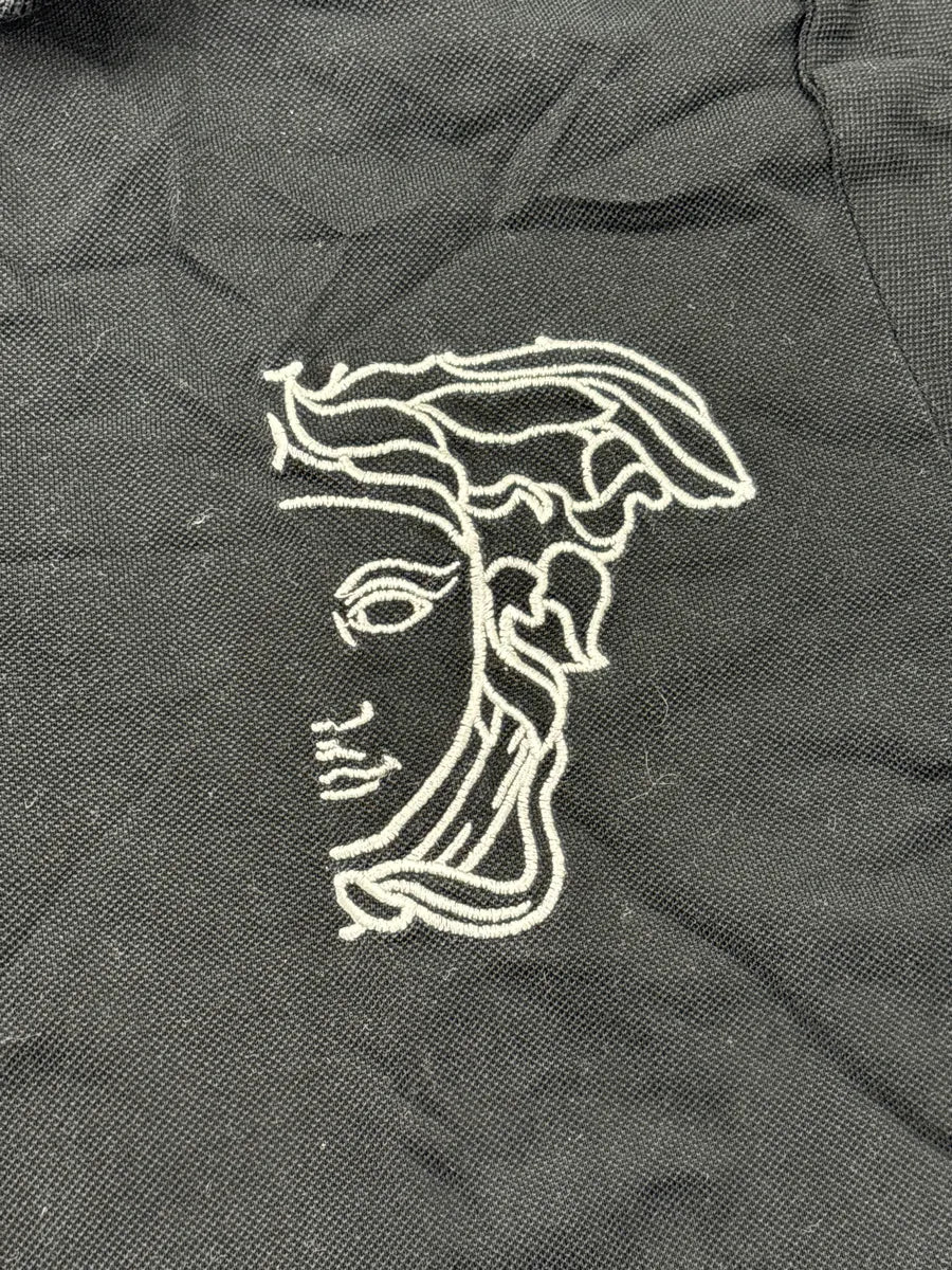 SS2015 Versace Black Medusa Embroidered Contrast Collar Polo gAbxLRKk 7
