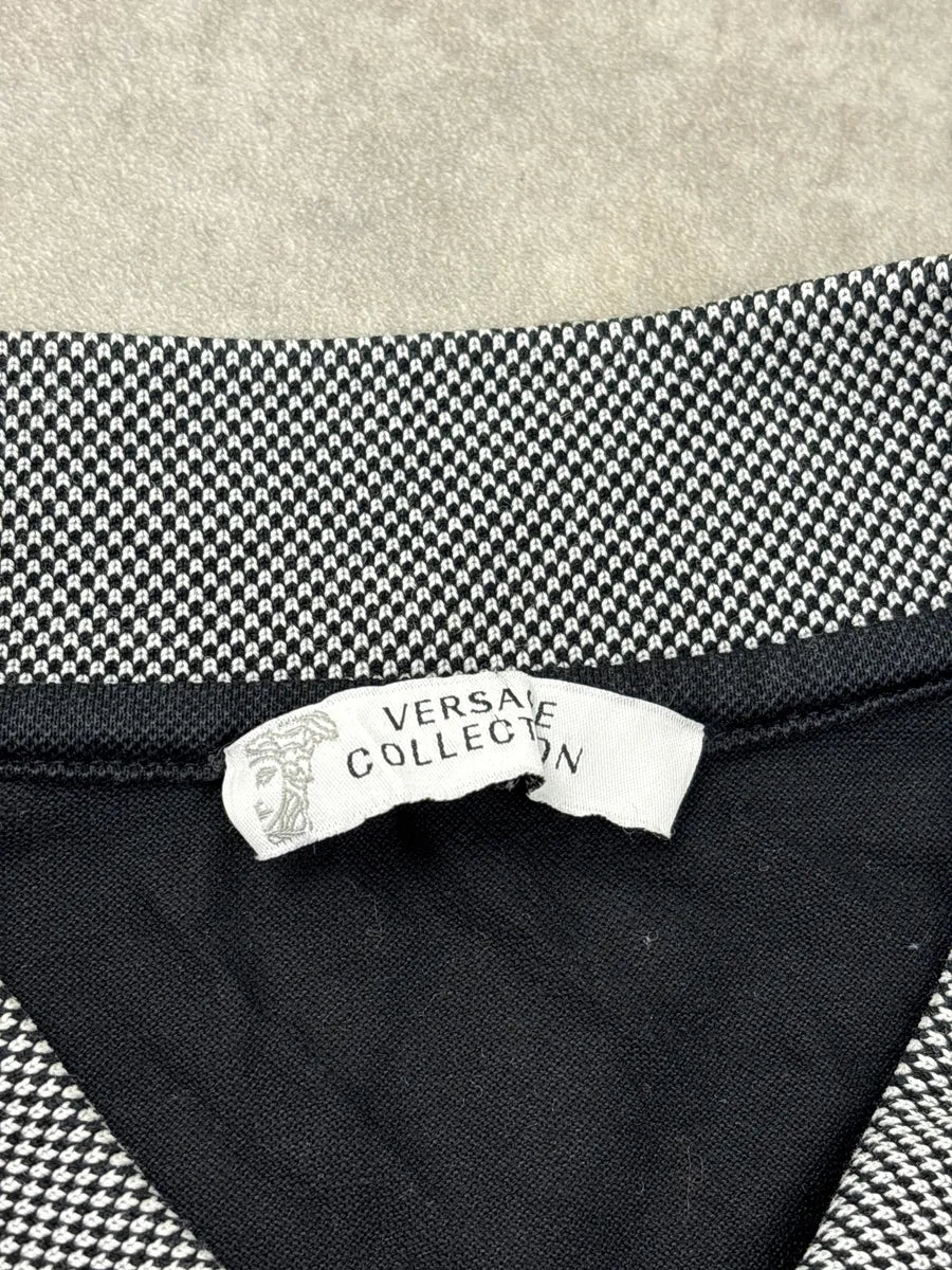 SS2015 Versace Black Medusa Embroidered Contrast Collar Polo gAbxLRKk 9
