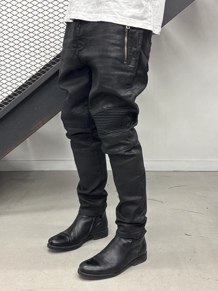 AW2016 Balmain Black Denim Biker Zip-Pocket Jeans gBZrGMdu 2