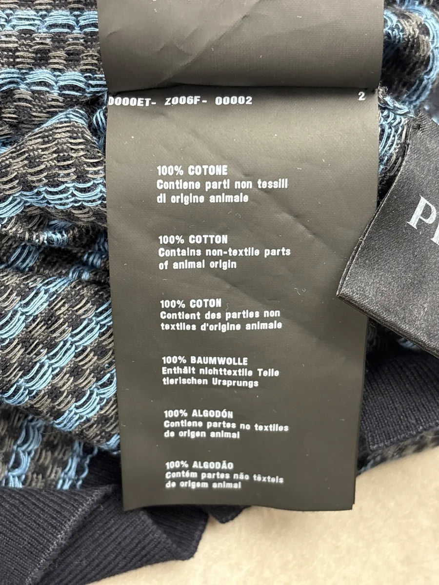 SS2015 Prada Navy Geometric Knit Polo gDLXvWSI 8