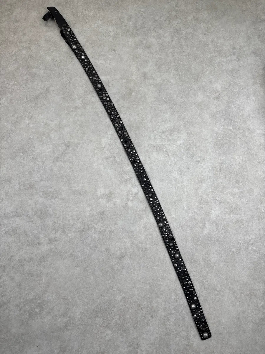 AW2011 Galliano Black Leather Studded Grommet Belt gEVpxibH 7
