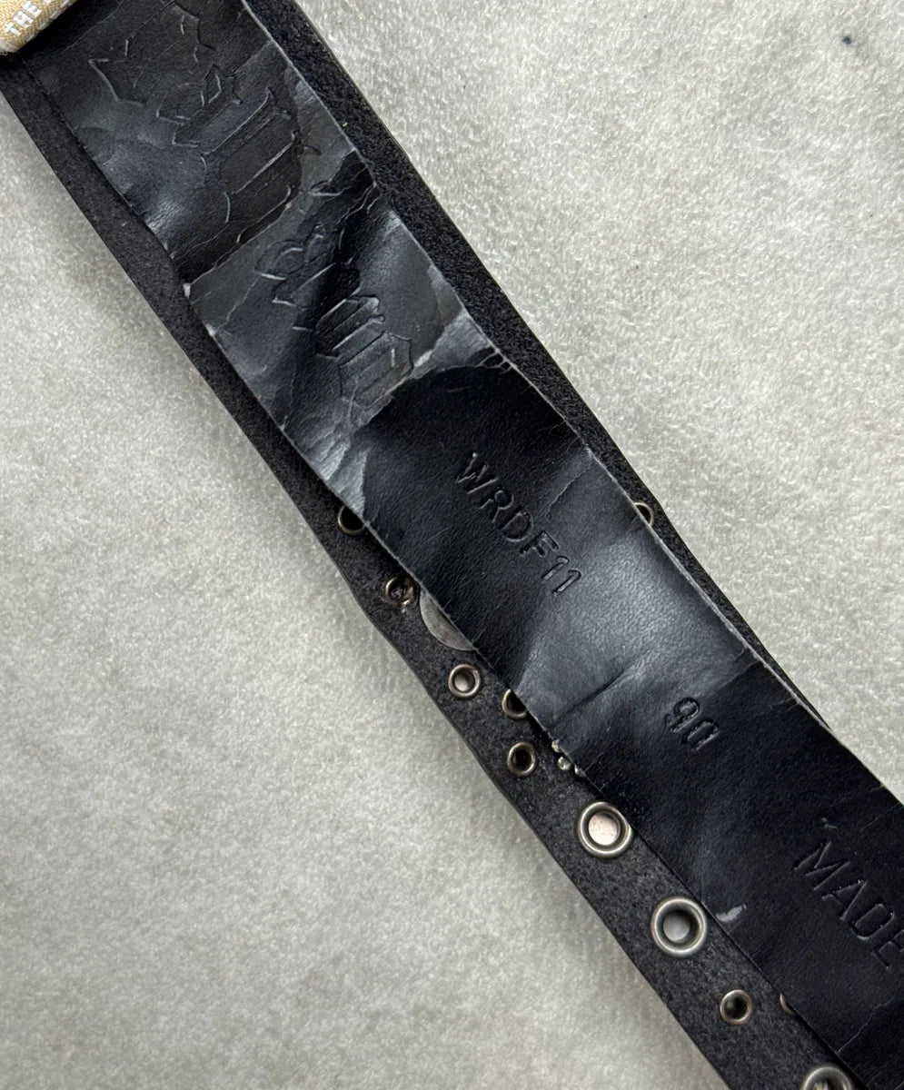 AW2011 Galliano Black Leather Studded Grommet Belt gEVpxibH 6