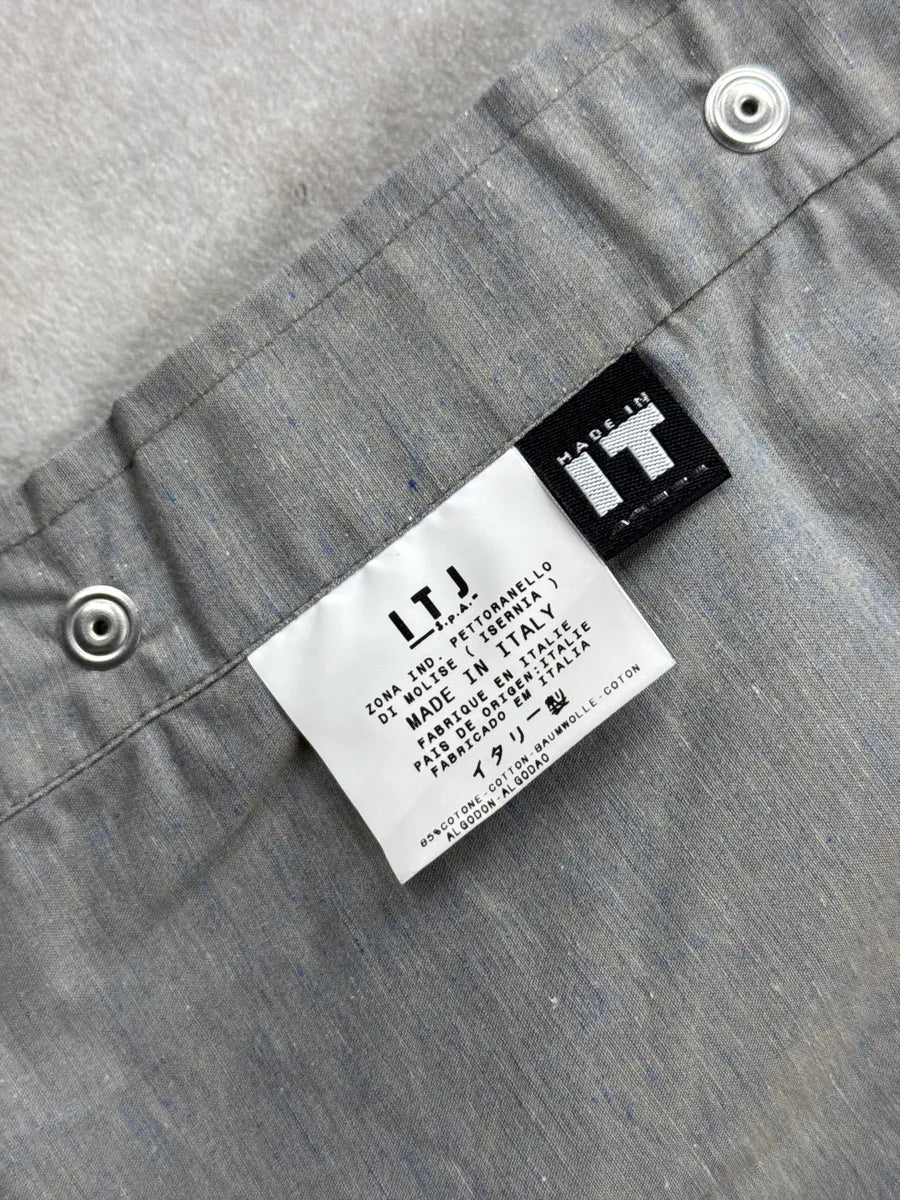2000s Gianfranco Ferré Grey Linen Snap Button Speckled Shirt gFKvVOjI 10