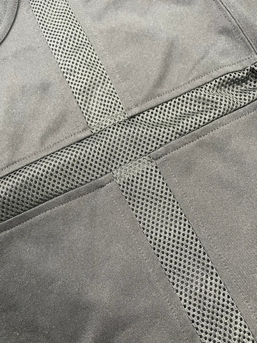 AW2015 Comme des Garçons Homme Deux Black Mesh Cross Panel T-Shirt gHBYaBjT 5