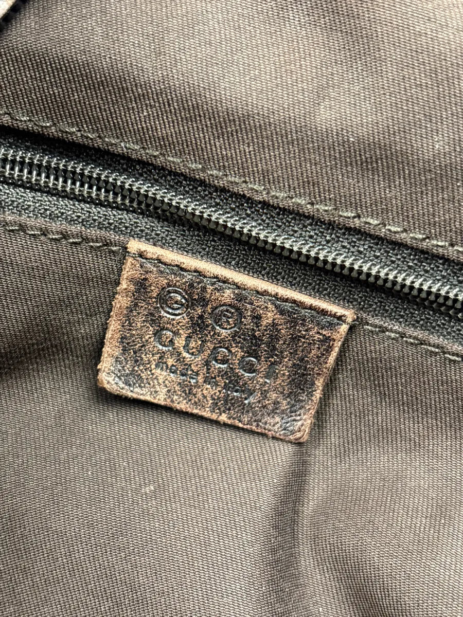 2000s Gucci Dark Brown Canvas GG Monogram Shoulder Bag gHSiWWvR 17