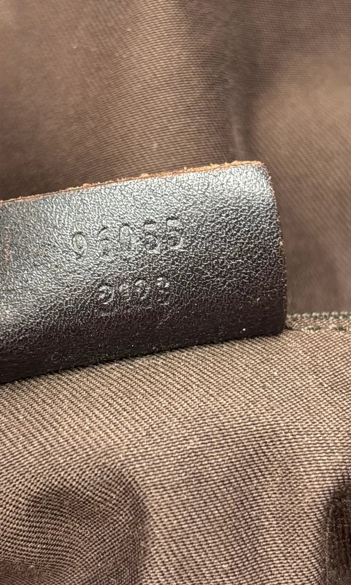 2000s Gucci Dark Brown Canvas GG Monogram Shoulder Bag gHSiWWvR 18