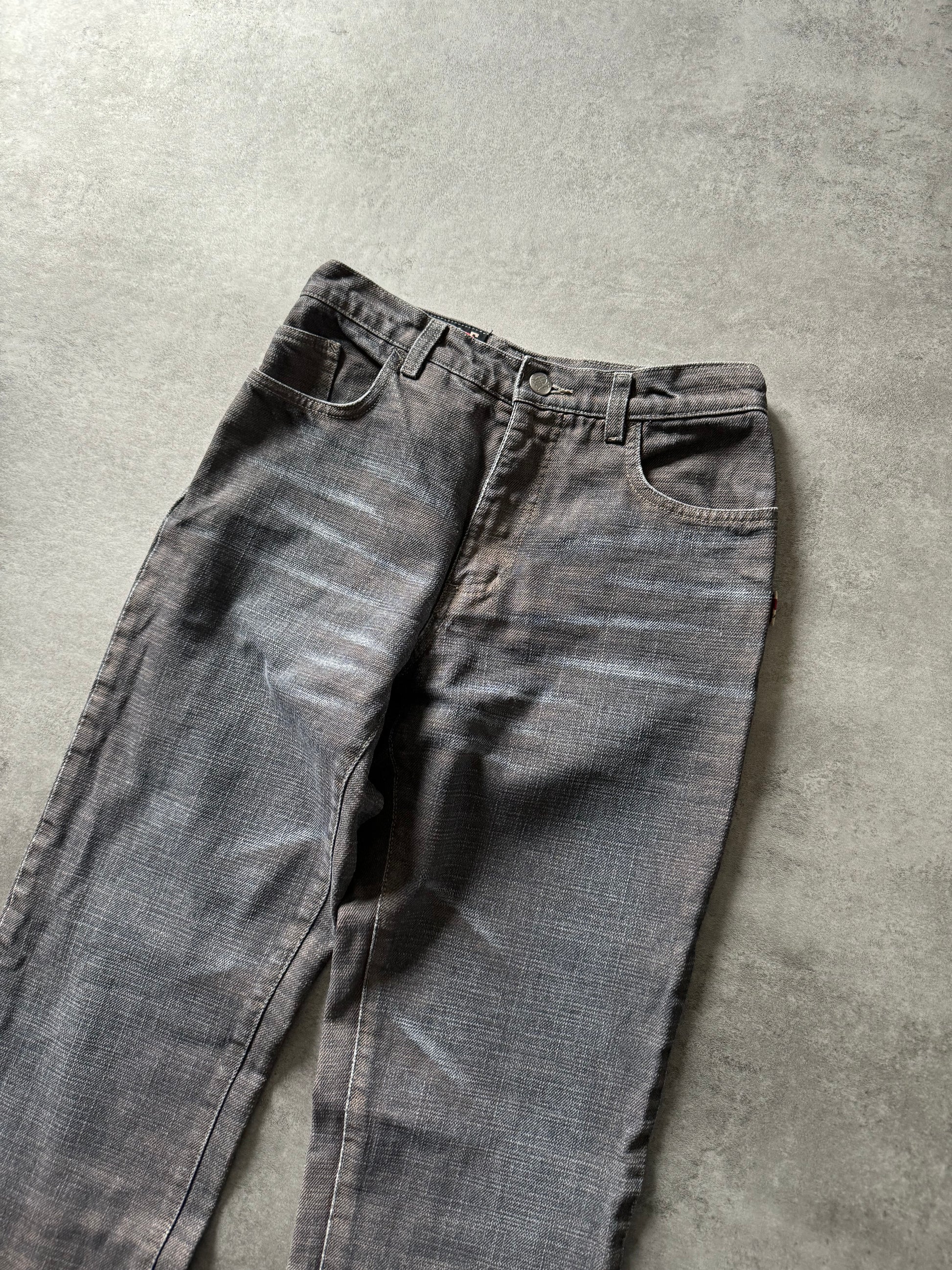 2000s Jean Paul Gaultier Raw Reversed Denim Pants (XS) - 3