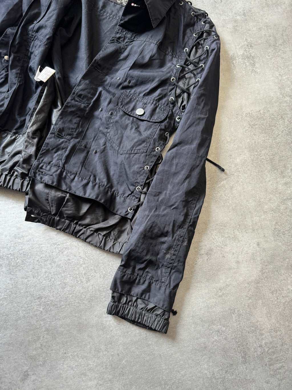 AW2003 Jean Paul Gaultier Strapped Bondage Light Trucker Jacket (S) - 4