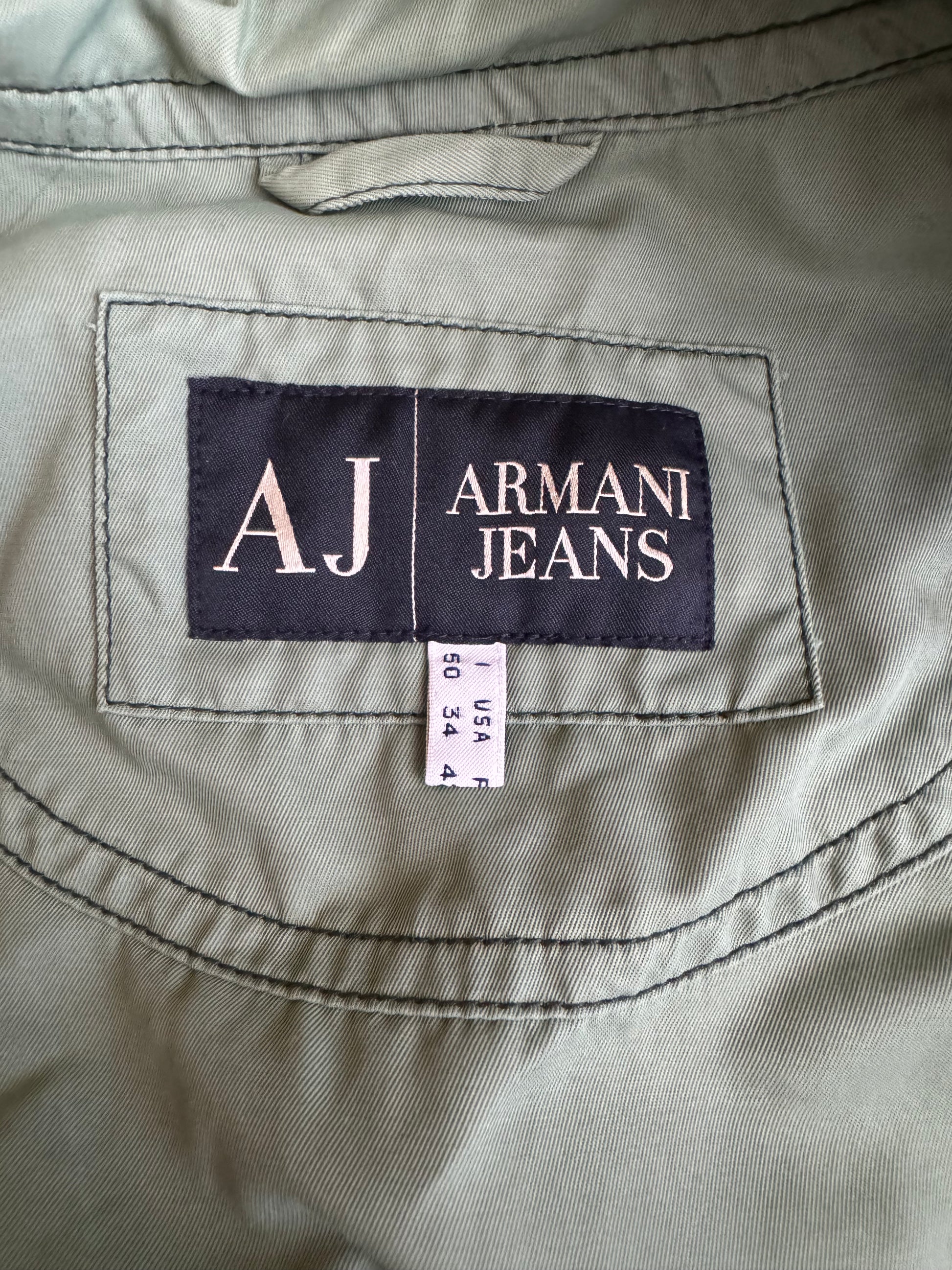 2000s Armani Pastel Drift Green Relaxed Bomber Jacket (M) - 9