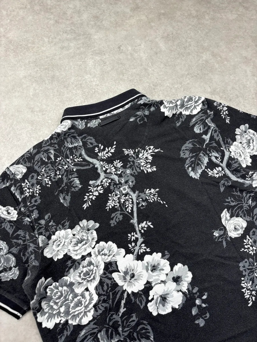 2010s Dolce & Gabbana Black Floral Contrast Polo gOdZdBvK 6