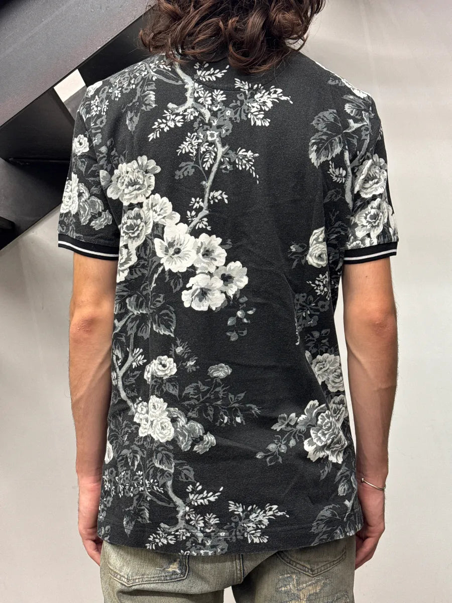 2010s Dolce & Gabbana Black Floral Contrast Polo gOdZdBvK 2