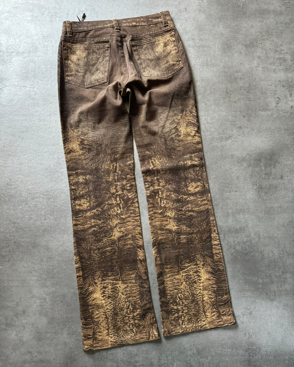 2000s Roberto Cavalli Arabic Brown Sand Erosion Pants (S) - 6