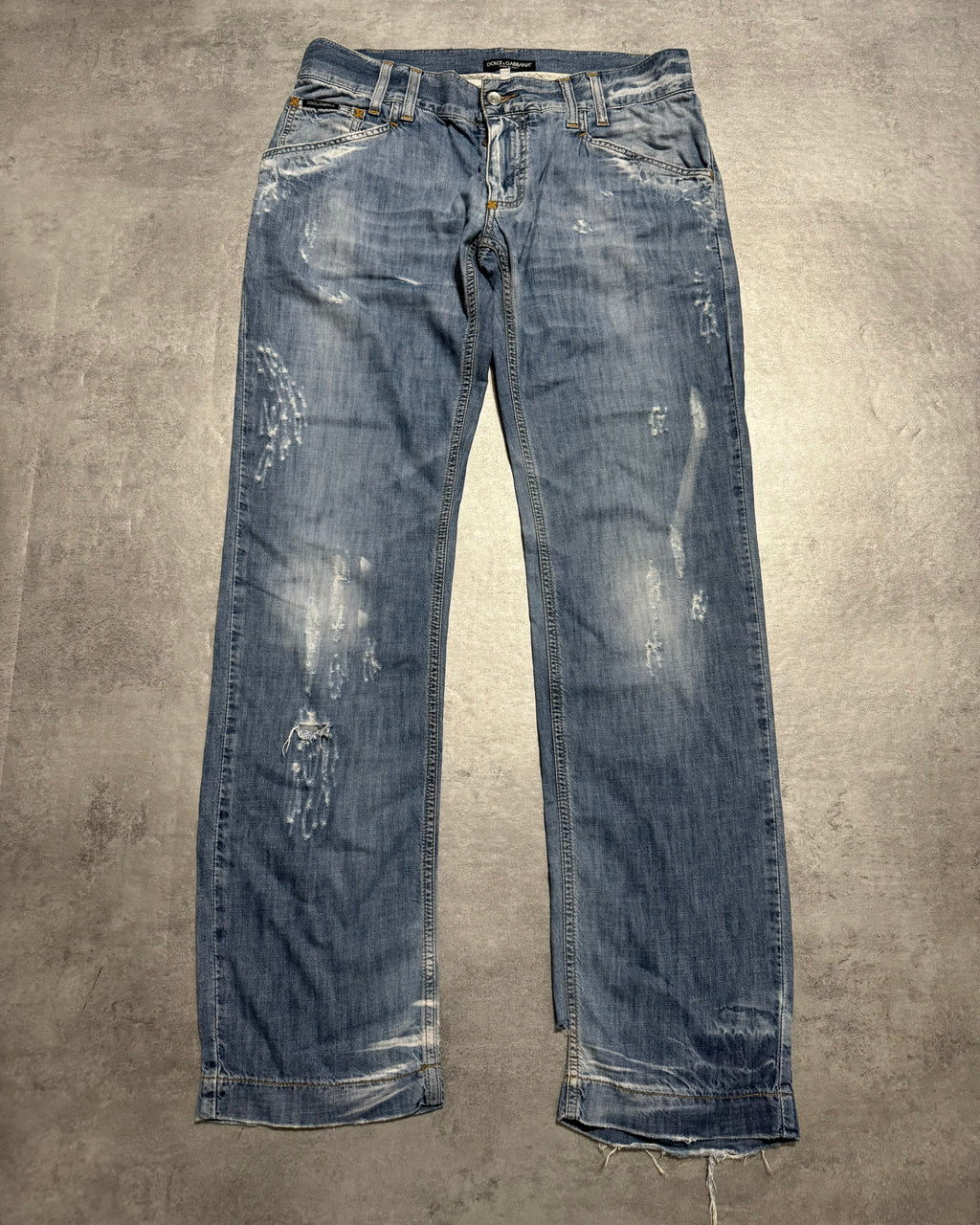 SS2006 Dolce & Gabbana Distressed Relaxed Denim Jeans (L) - 9