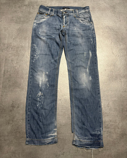 SS2006 Dolce & Gabbana Distressed Relaxed Denim Jeans (L) - 9