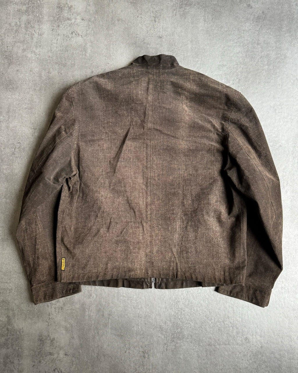 1990s Armani Brown Leather Light Biker Brown Jacket  (M/L) - 9