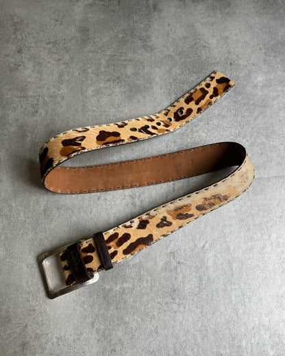 2000s Prada Pony Hair Fur Leopard Belt (OS) - 1