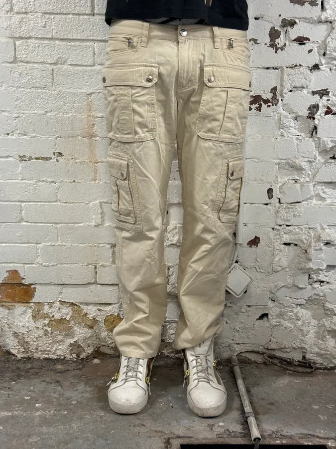 SS2003 Dolce & Gabbana Cream Cargo Pants Hrlzuow 0