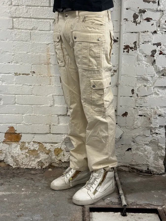 SS2003 Dolce & Gabbana Cream Cargo Pants Hrlzuow 1