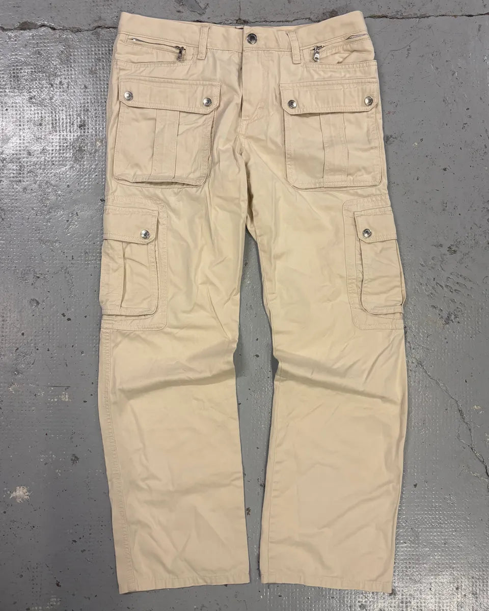 SS2003 Dolce & Gabbana Cream Cargo Pants Hrlzuow 3