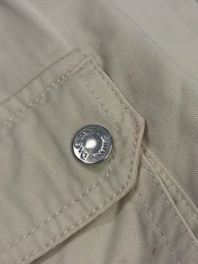SS2003 Dolce & Gabbana Cream Cargo Pants Hrlzuow 7