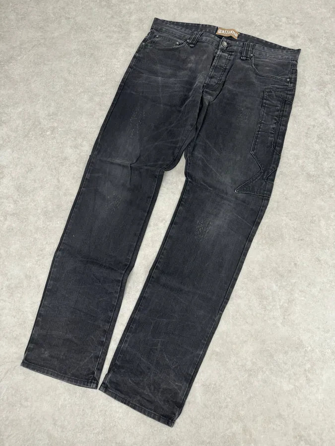2000s Galliano Propaganda Big Letter Black Jeans MuiKSXP 5