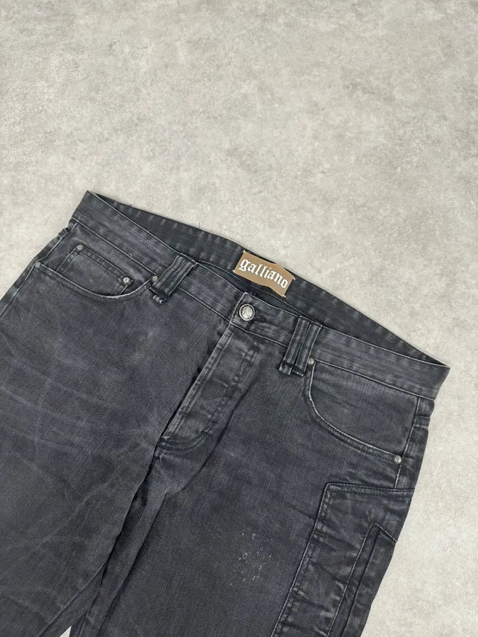 2000s Galliano Propaganda Big Letter Black Jeans MuiKSXP 4